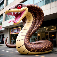 Mascotte serpent gonflable géante réaliste de 3 m avec souffleur pour événements musicaux et décoration de scène
