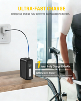 Pompe à pneus électrique portable mini Nexest personnalisable, gonfleur de pneus de vélo numérique intelligent automatique, pompe à air sans fil pour vélo