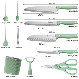 Ensemble <span class=keywords><strong>d</strong></span>'outils <span class=keywords><strong>de</strong></span> <span class=keywords><strong>cuisine</strong></span> GOODA OEM ODM, 11 pièces, couteaux en acier inoxydable, <span class=keywords><strong>ustensiles</strong></span>, bloc <span class=keywords><strong>de</strong></span> rangement en plastique, durable et éco-responsable - Product Image 5