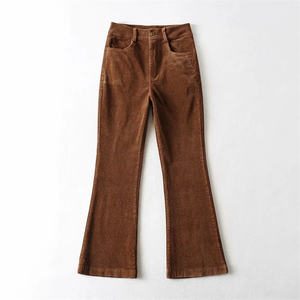 Wholesale <strong>High</strong> End <strong>Corduroy</strong> Flared Pant <strong>Women</strong> <strong>Trousers</strong> <strong>High</strong> <strong>Waist</strong> Trendy Casual Pants - Product Image 6