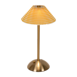 Lampada da Tavolo in Metallo Senza Fili alla Moda, Ricaricabile, con Controllo Touch, Dimmerabile, con Paralume Ovale Plissettato e Corpo in Ferro per Casa o Bar - Product Image 6