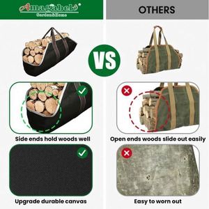 Free sample 2023 Factory Hot Sale New Fire Wood <b>Holder</b> <b>Log</b> Tote Bag for Fireplaces and Wood Stoves bag Firewood Carrier - Product Image 6