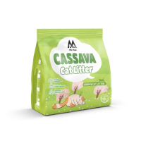 Litière pour chat en manioc en gros, logo personnalisé disponible, faible MOQ, sans poussière, biodégradable, agglomération rapide