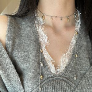 Collar Cuadrado de Plata de Ley S925 con Cara Sonriente para Mujer, Elegante, Ligero y Versátil, Ideal para Regalo - Product Image 3