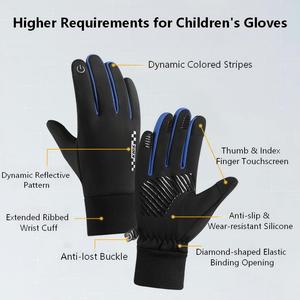 Gants d'hiver chauds pour enfants, hydrofuges, compatibles avec les écrans tactiles, en polaire, antidérapants, pour garçons et filles, pour l'extérieur, par temps froid, pour le cyclisme et le ski - Product Image 5