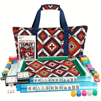 Juego de Mahjong Americano de Lujo para Principiantes, 166 Fichas, Bolsa de Lona con Cierre, Kit de Viaje Portátil de 3 Piezas para 4 Jugadores