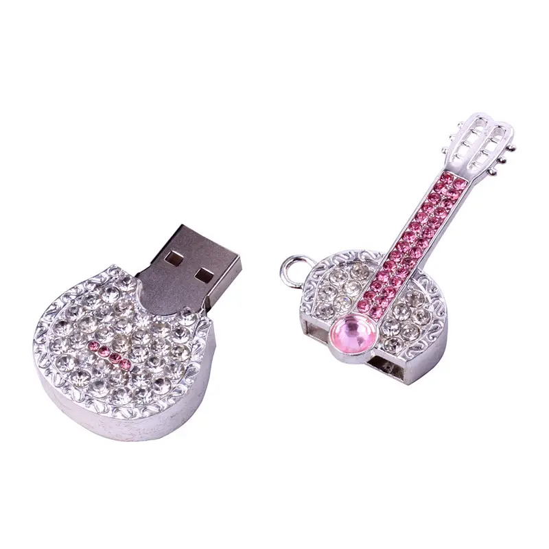 Bijoux Usb 2.0 Lecteurs Flash Guitare Collier Clé USB 16GB Porte-clés Memory Stick Pendrives 64gb u disque