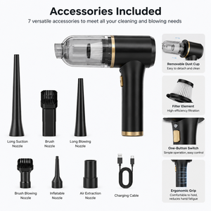 6000Pa <b>Portable</b> Cordless Handheld Car <b>Vacuum</b> Cleaner Brushed Motor 4 in 1 Air Blower Inflator OEM ODM Private Label Bulk Supply - Product Image 2