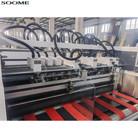 Cortadora y Hendidora Eléctrica de Cuchilla Delgada Ajustable con Bloqueo Neumático Automático, Diseño de 8 Rodillos, Máquina para Empaque de Cartón Corrugado