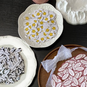 Cartes de pâtisserie <span class=keywords><strong>Totem</strong></span> colorées, étiquettes personnalisées, décorations de logo pour desserts, impression numérique fantaisie, pelliculage, gaufrage - Product Image 6