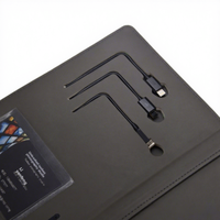 Carnet A5 avec batterie intégrée et charge rapide sans fil, 96 pages, personnalisable, pour affaires, avec port USB
