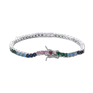 3MM Color Tennis Chain <b>Bracelet</b>, Single Row Hip Hop Necklace <b>Bracelet</b> Tanjing Fashion Lijing Necklace - Product Image 4