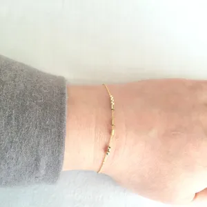 Bracelets personnalisés en code <span class=keywords><strong>Morse</strong></span> délicat Bracelet à <span class=keywords><strong>message</strong></span> caché personnalisé Cadeau d'anniversaire pour elle - Product Image 2