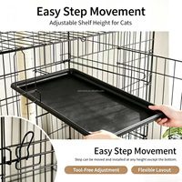 Cage à chat multi-niveaux pliable en métal avec griffoir et roues verrouillables pour usage domestique en intérieur
