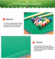 Table de billard miniature Marwey 6 pieds, style américain, personnalisable, pour adultes et enfants, avec 2 queues et 2 craies