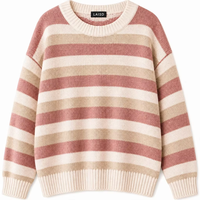 Ensemble décontracté 3 pièces en maille modale pour femme : pull court, short taille haute et pull côtelé rayé – Vente en gros, personnalisation OEM/ODM pour l'hiver