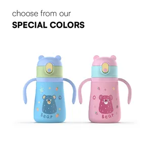 Personalized Eco-friendly 12oz Kids Sippy Cup Stainless Steel Water Bottle Insulated Flask For Kindergarten Kids