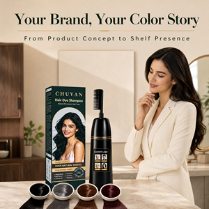 Crema de Coloración Capilar Profesional Fácil de Usar, Color Negro Intenso, con Ingredientes Orgánicos, Peine Aplicador, Logotipo Personalizado, Larga Duración - Product Image 1