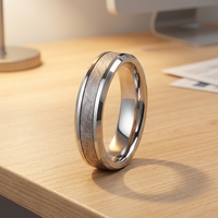 Bague en titane pur pour homme de 6 mm, ajustement confortable, incrustation de météorite véritable, alliance hypoallergénique, bijoux pour homme, vente en gros