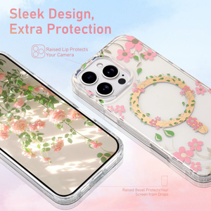 เคสโทรศัพท์มือถือใสแบบแม่เหล็ก PC TPU 2.0 มม. ลายดอกไม้แบบกำหนดเอง สำหรับ <span class=keywords><strong>iPhone</strong></span> 16 16 <span class=keywords><strong>Pro</strong></span> 15 15 <span class=keywords><strong>Pro</strong></span> 12 13 <span class=keywords><strong>14</strong></span> <span class=keywords><strong>Pro</strong></span> Max 17 air - Product Image 4