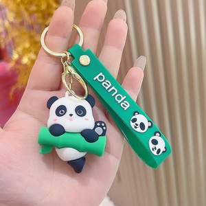 Llaveros de goma suave 3D personalizados, lindos llaveros de PVC de dibujos animados, llavero de muñeca de Panda de animación diseñado en fábrica, producto nuevo y único - Product Image 2