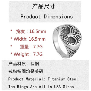 Tree Of Life <b>Ring</b> Men's Stainless Steel Geometric Plant Pattern Silver Color Gift Jewelry 24018 - Product Image 2