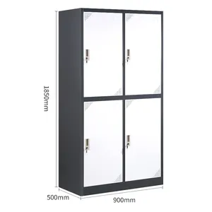 Custom Hostel School Metal Steel Lockers 4 Door Dormitory Wardrobe Lockers Steel Cabinet