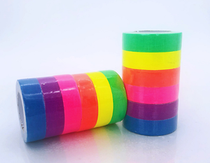 Neon UV Fluorescent Blacklight Tape 5m/10m Water Activated Duct Tape Soft Cloth Adhesive Colored <strong>Masking</strong> Paint Made Cotton <strong>Paper</strong> - Product Image 2