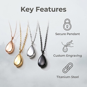 Kalung Guci Baja Tahan Karat Poles Cermin Anti Karat, Kenang-kenangan Simbol Simpati untuk Hewan Peliharaan - Product Image 2