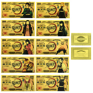 Billet de banque japonais style anime de 10 000 Yen en feuille d'or double face, souvenir de collection, impression détaillée, cadeau pour collectionneurs et fans - Product Image 4