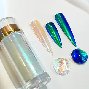 Quatre couleurs décalage bonbons multichrome poudre blanche aurora caméléon pigment pour ongles