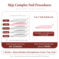 Vernis Gel 5-en-1 Effet Œil de Chat 15ml à Séchage Rapide, Sans Base ni Top Coat, pour Manucure LED UV, Marque Privée