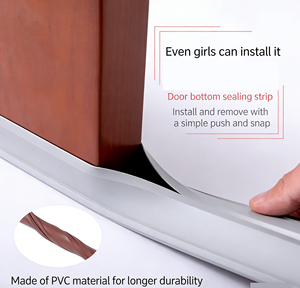 Bande d'étanchéité inférieure de <span class=keywords><strong>porte</strong></span> en PVC moderne en gros avec <span class=keywords><strong>installation</strong></span> par vis, pare-draught durable pour l'insonorisation et la protection contre l'humidité froide - Product Image 2