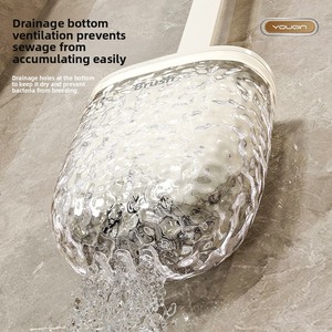Cepillo de inodoro de nuevo estilo, herramienta de limpieza montada en la pared para baños domésticos, <span class=keywords><strong>estropajo</strong></span> de silicona con <span class=keywords><strong>mango</strong></span> de plástico PP para limpieza profunda - Product Image 4