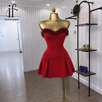 Robe Courte Vintage Noire Épaules Dénudées pour Femme avec Fermeture Éclair et Motifs à Pois – Nouvelle Collection Sexy pour Anniversaire/Fête de Noël