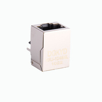 Kit de connecteur Ethernet RJ45 femelle modulaire 8P8C avec boîtier blindé, placage or, entrée latérale, montage sur circuit imprimé, filtre - PBT NOIR