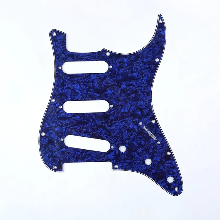 Wholesale 4ply Blue Pearl 11 Hole SSS Scratch Plate ST Guitar Pickguard for ST Electric guitar Parts