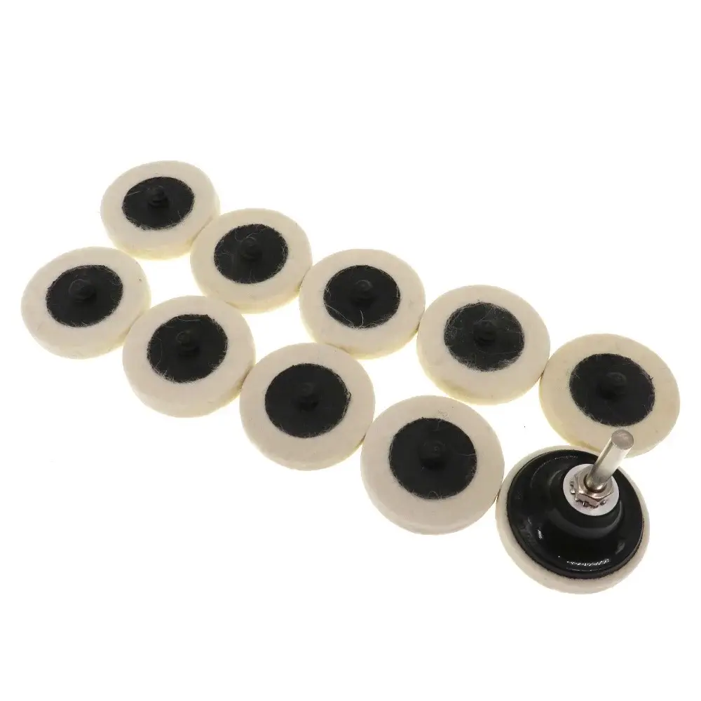 PMS 11PCS 2INCH Wool Felt Quick Change Disc Surface Conditioning Polishing Disc Roll Rock for Rotary Tool Abrasive