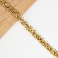 Ruban de dentelle décoratif métallique or et argent, accessoires de couture DIY écologiques en gros pour vêtements et sacs artisanaux à paillettes