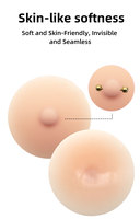 Vente chaude, cache-tétons en silicone sans couture, réutilisable, lavable, sexy, tons de peau, rehausseur de poitrine, sans bretelles