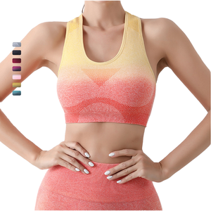 Sujetador deportivo de yoga para mujer, de alta sujeción, elástico en cuatro direcciones, con espalda cruzada, antiarrugas, logo frontal, transpirable, de Spandex/Nylon, para gimnasio - Product Image 3