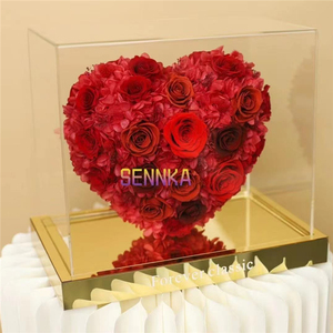 Cadeau de Saint Valentin le plus populaire luxe pour toujours Rose conservé véritable <span class=keywords><strong>bouquet</strong></span> de fleurs séchées naturelles pour la décoration de mariage - Product Image 2