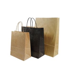 Sacs en papier kraft écologiques classiques personnalisés avec poignées longues pour l'emballage alimentaire et les courses – Vente en gros - Product Image 6