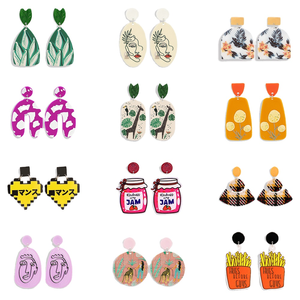 BELLEWORLD argilla polimerica 925 argento placcato acrilico orecchini geometrici fiore di girasole in resina acrilica orecchini orecchini donna - Product Image 4