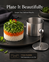 Ensemble de moules à gâteau en acier inoxydable ronds pour plats froids, boulettes de riz, desserts, mousses (3 pièces)