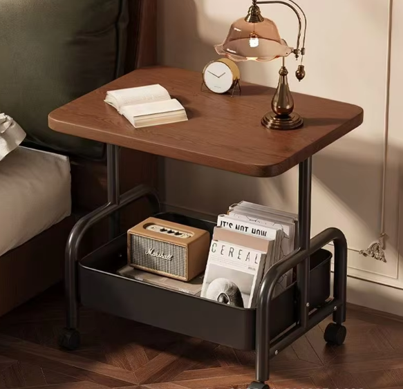 โครงตาข่ายสีดำ-กระดานวอลนัท