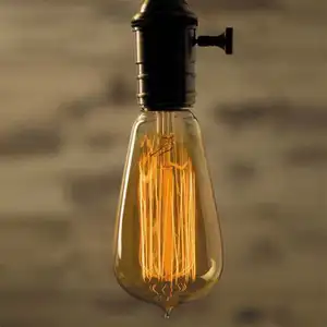 مصباح اديسون ديكور انيق عتيق زجاج الكهرمان الدافئ الأبيض 220 فولت 4 وات T45 A60 ST64 G80 للبيع بالجملة