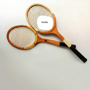 Unisex Customize All Sizes and Colours Wooden Badminton Racket Tennis With Gripy Soft Handle Hard <b>Netting</b> and Custom Logo - Product Image 1