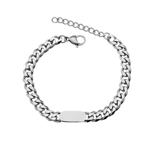 Hip Hop joyería Bisuteria Acero inoxidable oro barra en blanco Cadena <span class=keywords><strong>Cubana</strong></span> pulsera de eslabones cubanos - Product Image 2