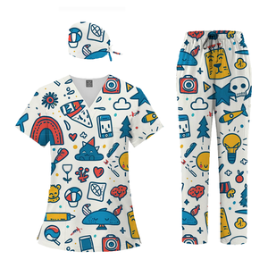 Robe chirurgicale à motif doux, impression personnalisée, ensemble d'uniformes de blouse chirurgicale unisexe à la mode - Product Image 2